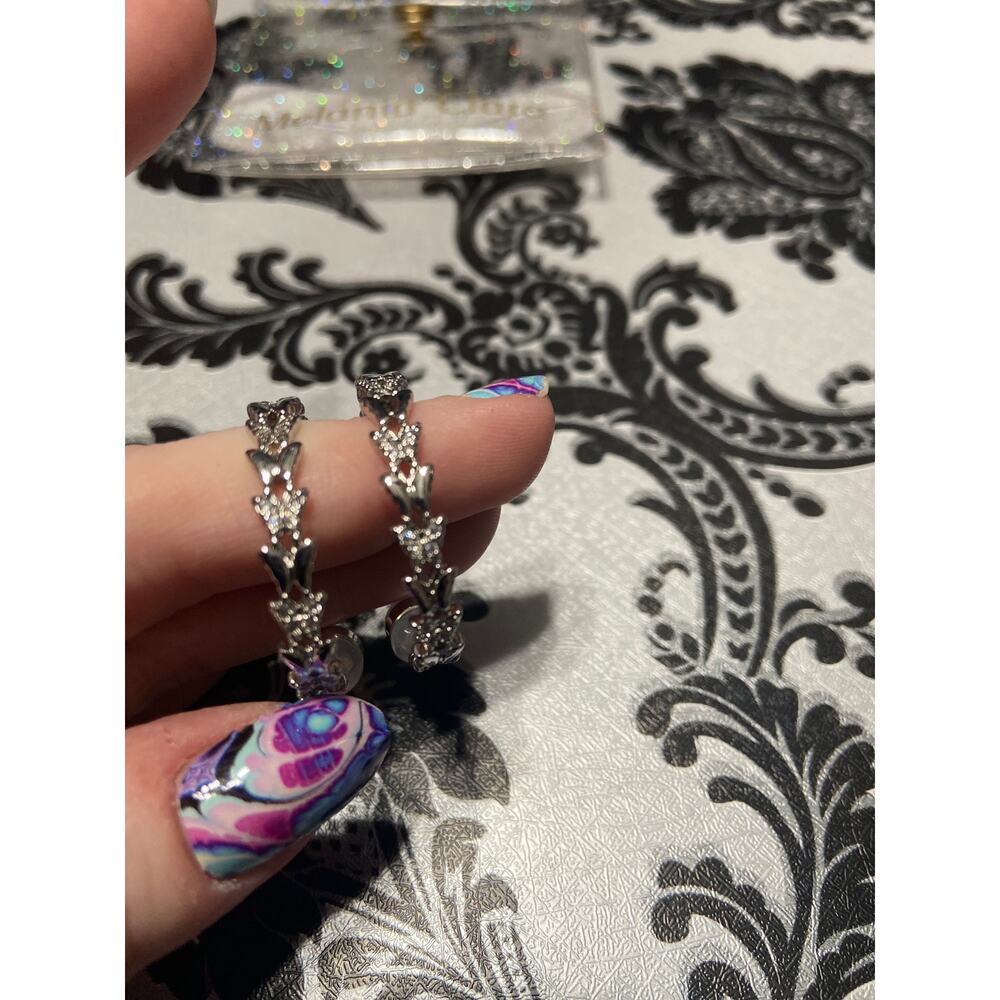 Melania Clara silver butterfly hoop earrings